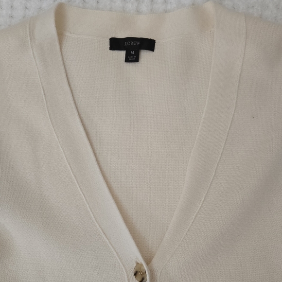 J. Crew Women's Cream Button-Up Cardigan - Picture 6 of 9